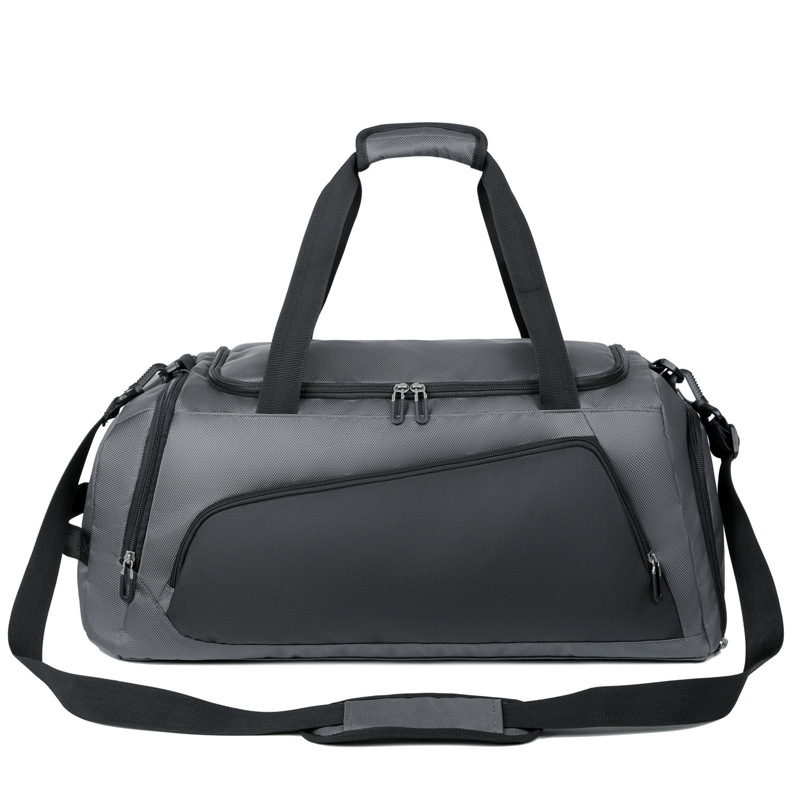 Gym Duffel Bag Grey Gray waterproof gym duffel bag with adjustable shoulder strap and compartments